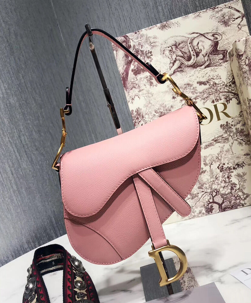 Christian Dior Mini Saddle Calfskin Bag Pink